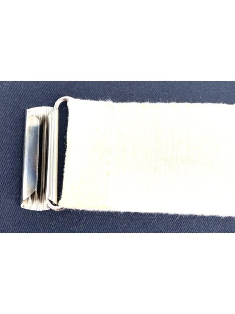 Rhea Belt Womens Braided Stretch Knot Waist Nautical Blue White Silver 26-29